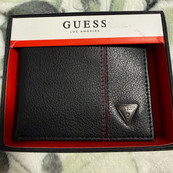 Guess Other - GUESS Black and Red Leather Card Holder